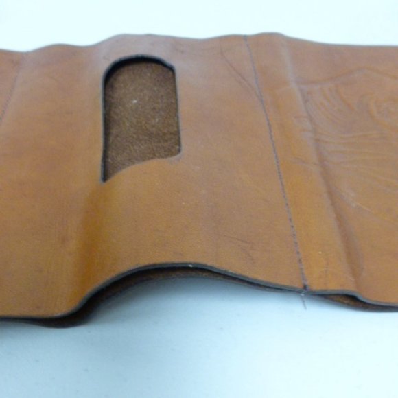 horses MESACE tooled leather WALL HANGING WINE HOLDER vintage